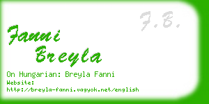 fanni breyla business card